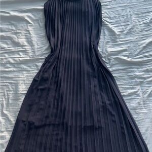 H&M Navy Pleated Maxi Dress